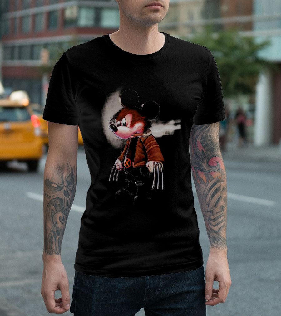 Mickey Mouse Wolverine X-Men Mashup T-Shirt