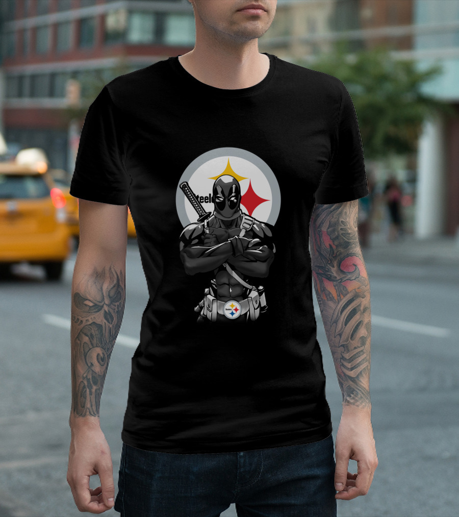 Pittsburgh Steelers Deadpool Crossover T-Shirt