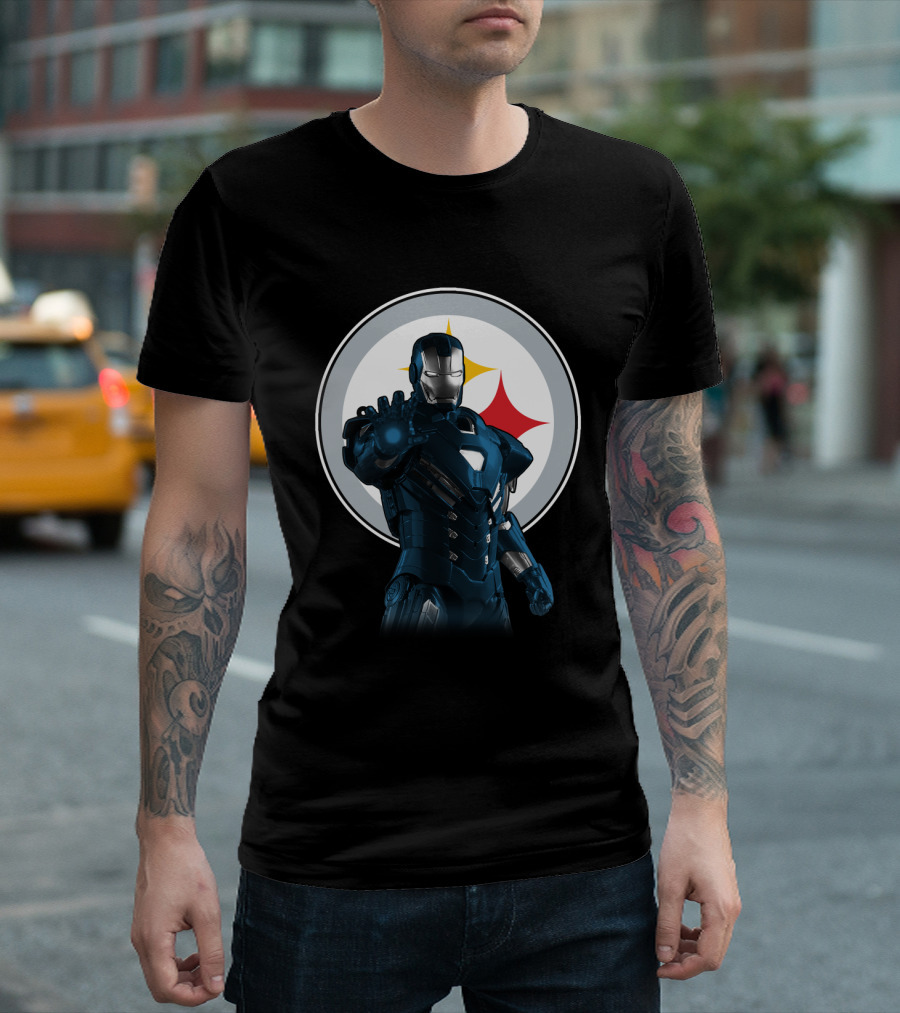 Iron Man Pittsburgh Steelers Friends Crossover T-Shirt
