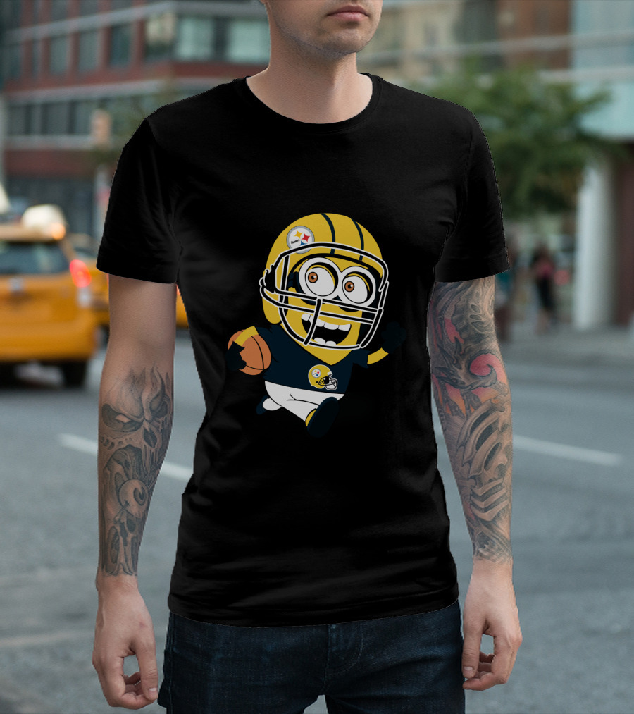 Pittsburgh Steelers Football Minion In Black And Gold Helmet T-Shirt