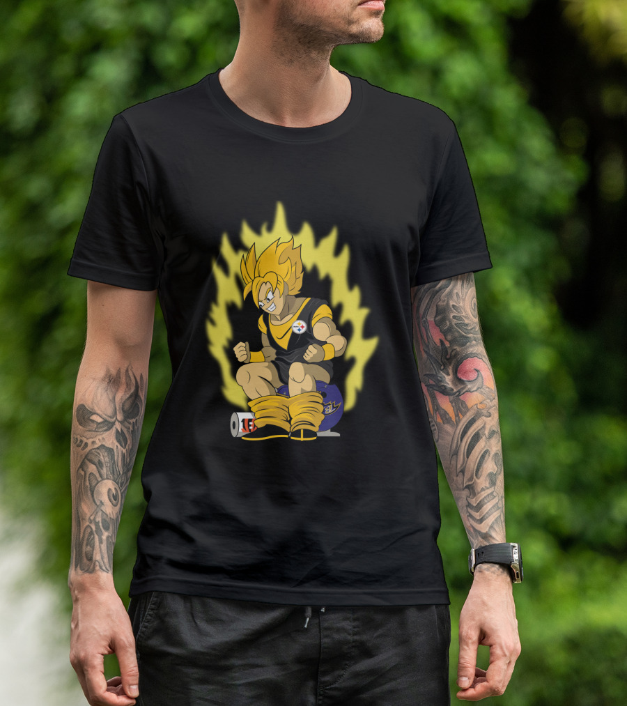 Pittsburgh Steelers Super Saiyan Football Fusion T-Shirt