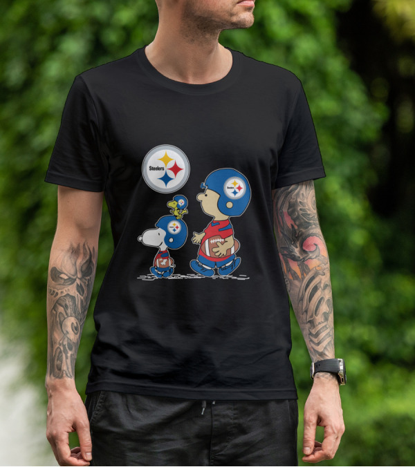 Pittsburgh Steelers Helmet Characters Football Woodstock T-Shirt