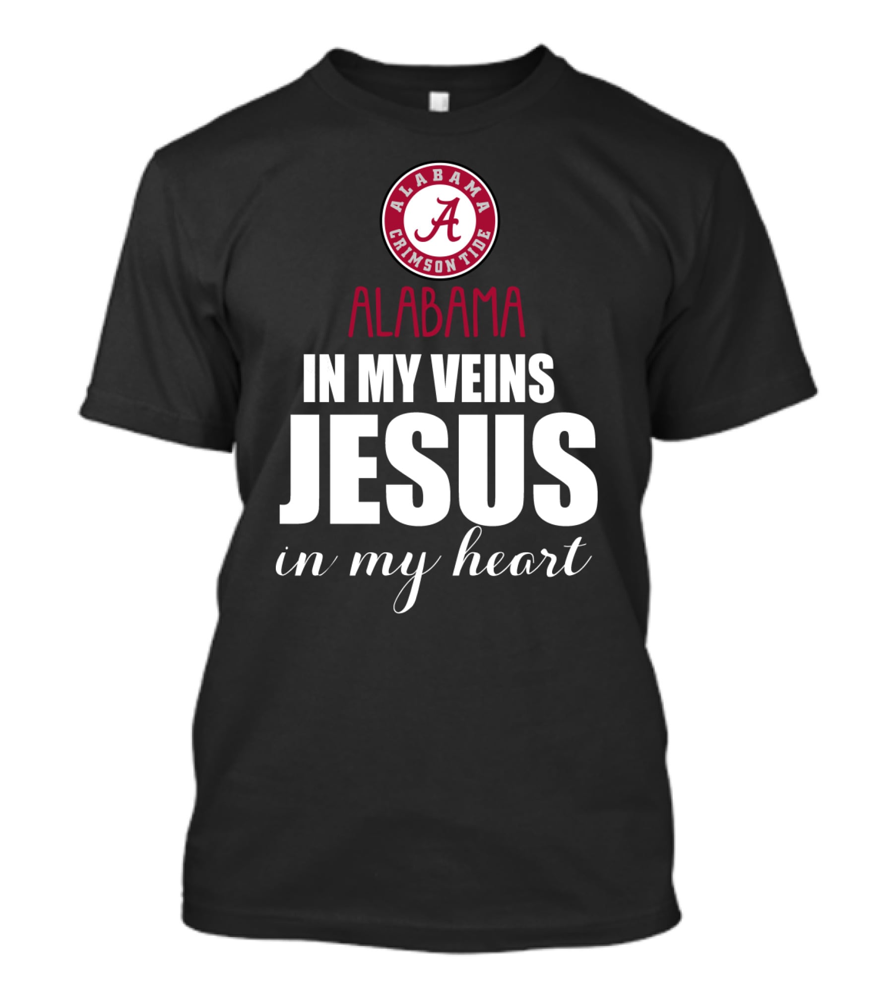Alabama Crimson Tide In My Veins Jesus In My Heart T-Shirt