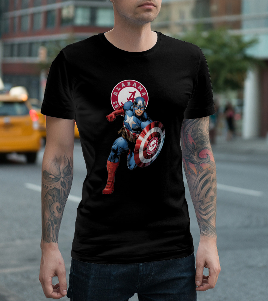 Alabama Crimson Tide Captain America Shield T-Shirt