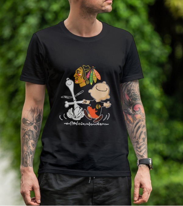 Chicago Blackhawks Peanuts Dancing Celebration T-Shirt
