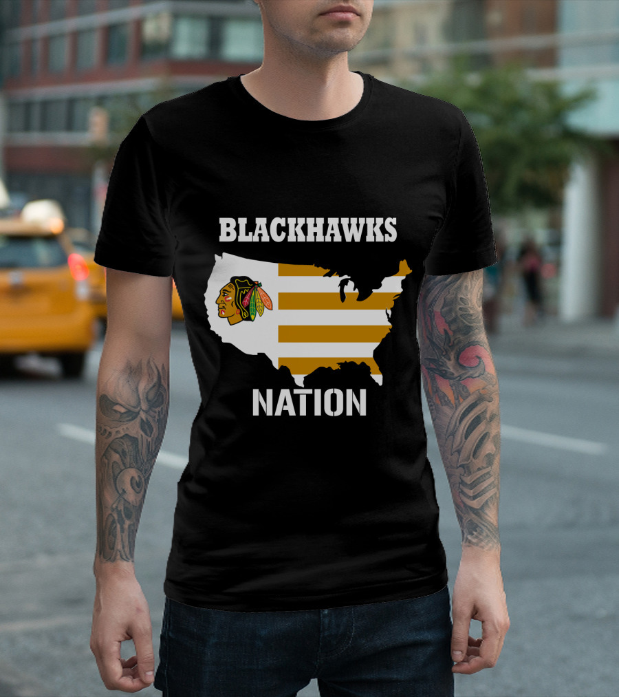 Blackhawks Nation Usa T-Shirt
