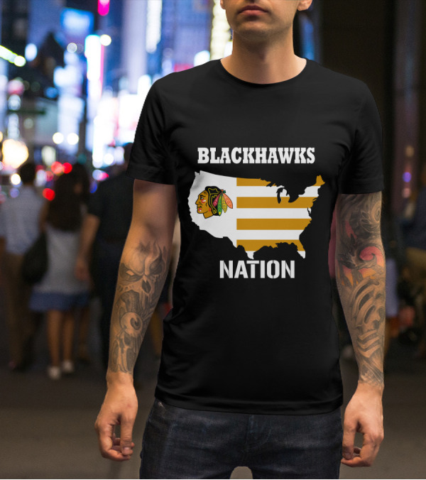 Blackhawks Nation Usa T-Shirt