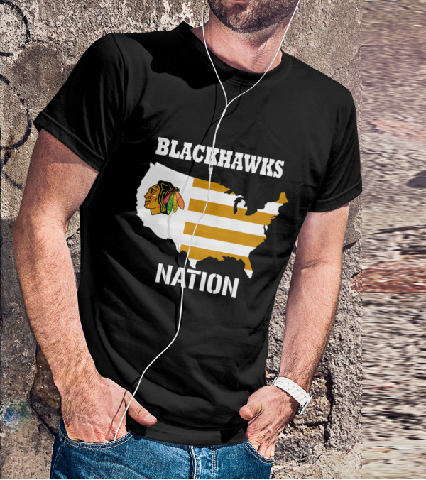 Blackhawks Nation Usa T-Shirt