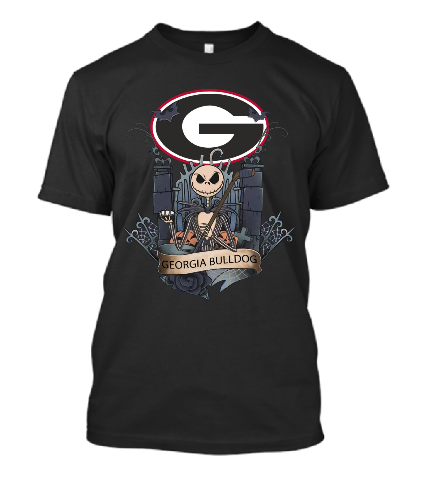 Georgia Bulldog Football Jack Skellington Graveyard T-Shirt