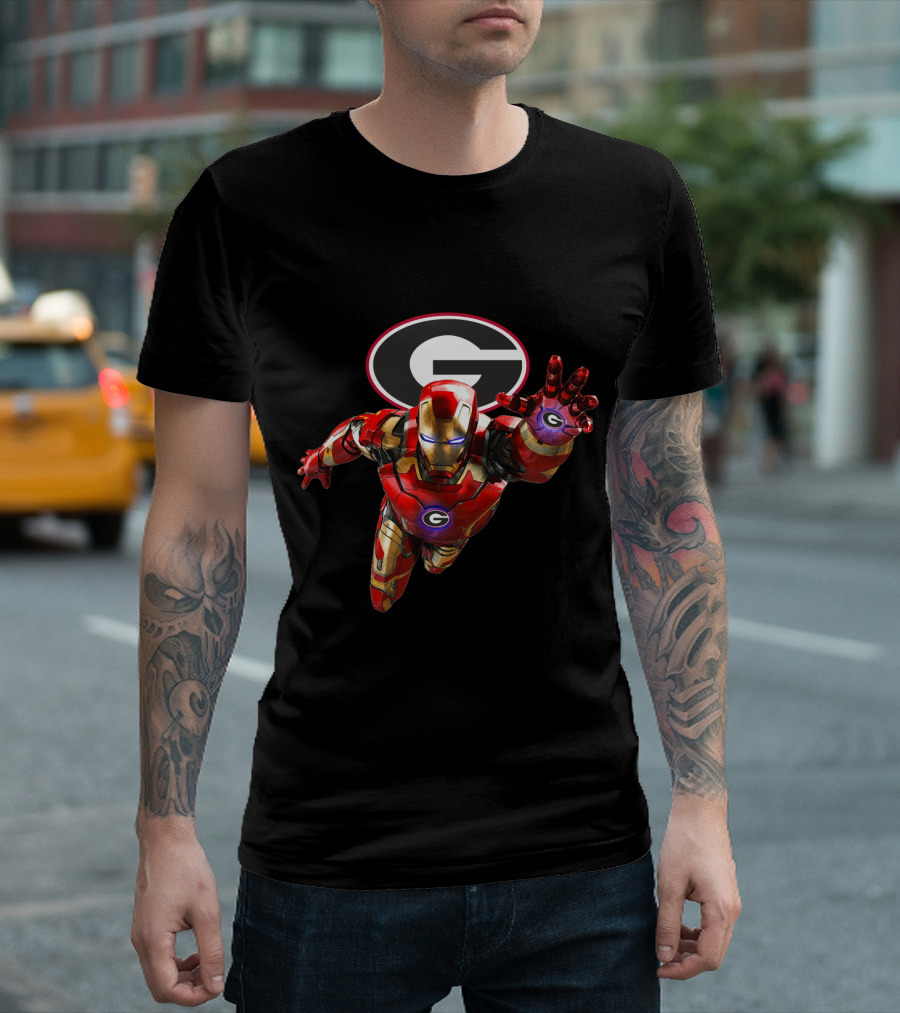 Georgia Bulldogs Iron Man Avengers Crossover T-Shirt