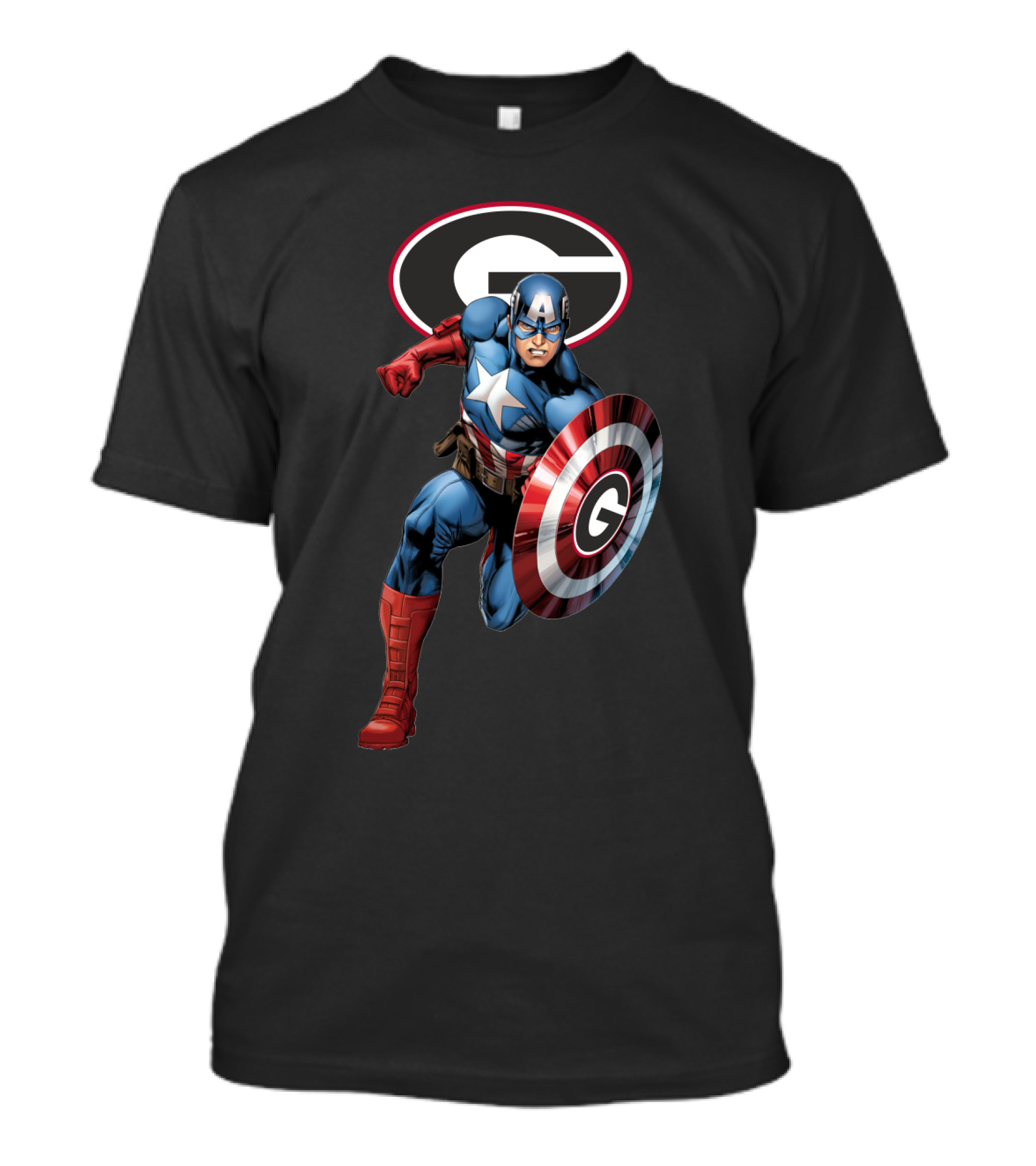 Georgia Bulldogs Football Superhero Shield T-Shirt