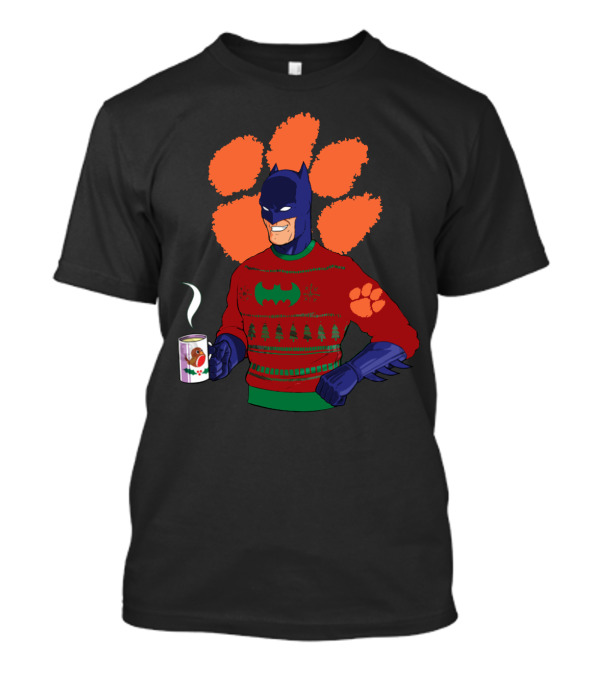 Clemson Tigers Christmas Sweater With Superhero And Holiday Mug T-Shirt