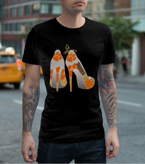 Clemson Tigers High Heel Paw Print Fashion T-Shirt