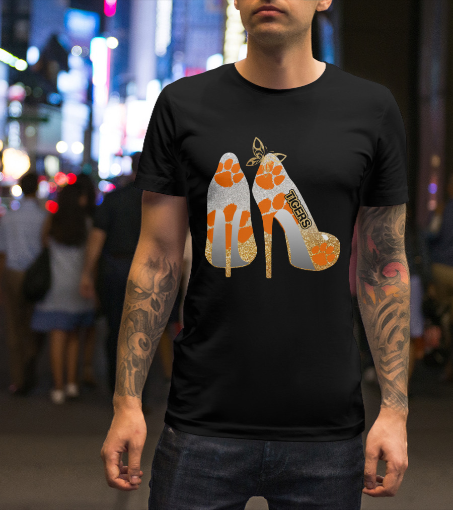 Clemson Tigers High Heel Paw Print Fashion T-Shirt
