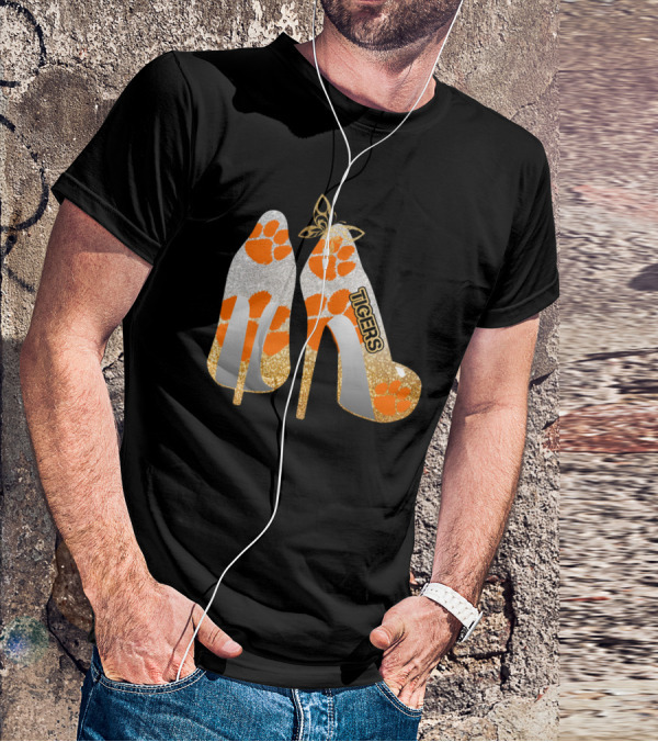 Clemson Tigers High Heel Paw Print Fashion T-Shirt