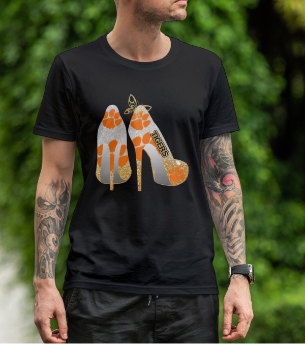 Clemson Tigers High Heel Paw Print Fashion T-Shirt
