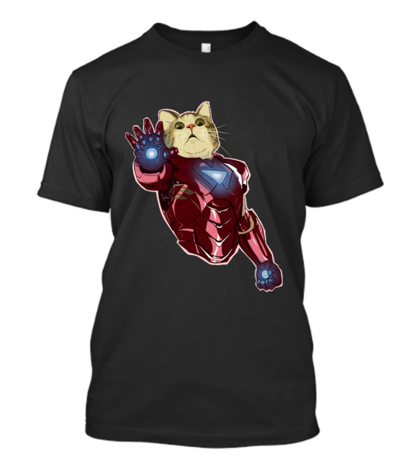 Cat Cute Iron Superhero Armor T-Shirt