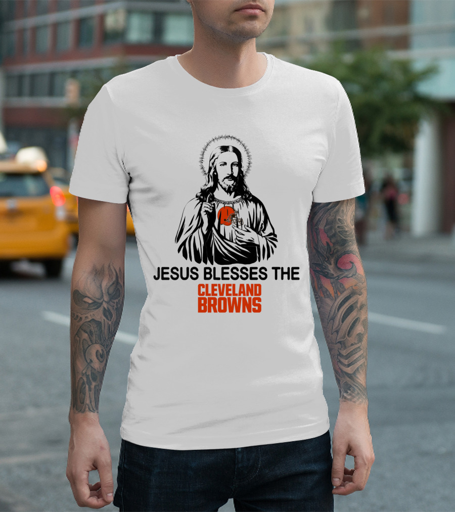 Jesus Blesses The Cleveland Browns T-Shirt