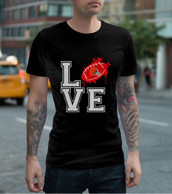 Love Cleveland Browns Football Helmet T-Shirt