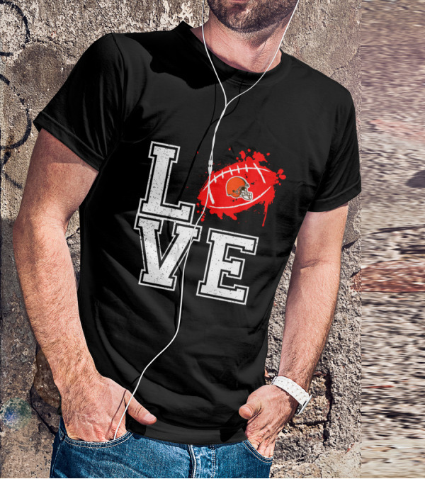 Love Cleveland Browns Football Helmet T-Shirt
