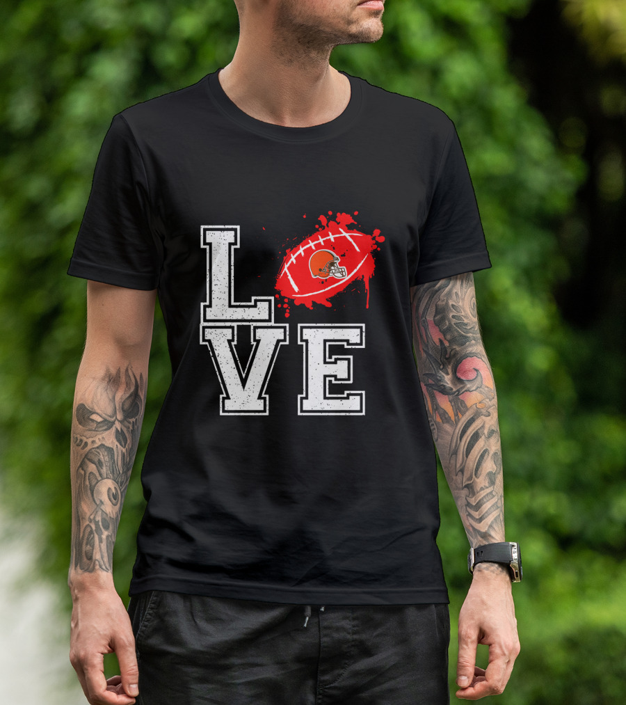 Love Cleveland Browns Football Helmet T-Shirt