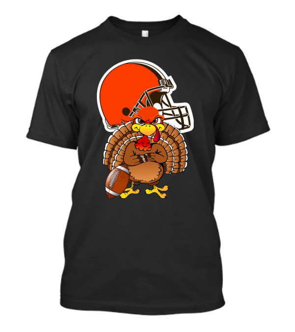 Cleveland Browns Angry Thanksgiving Turkey Football Helmet T-Shirt
