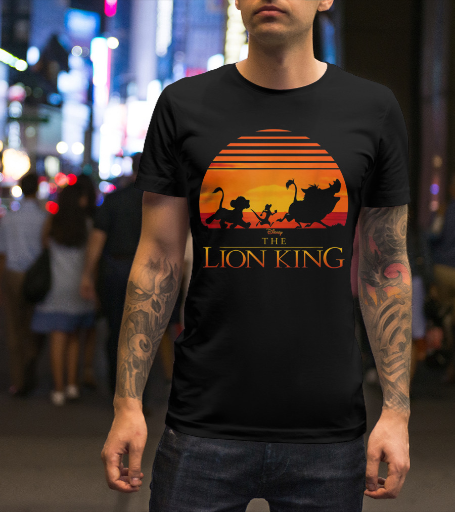 Disney The Lion King Silhouette Sunset Scene T-Shirt
