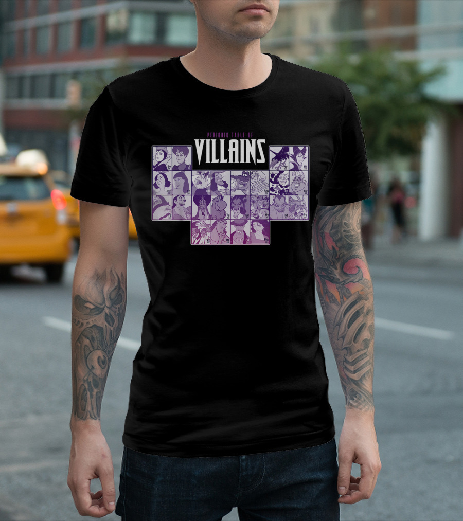 Periodic Table Of Disney Villains T-Shirt