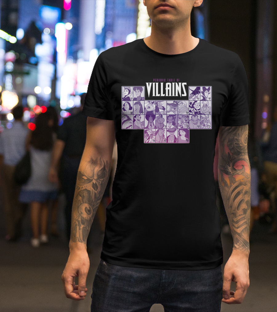 Periodic Table Of Disney Villains T-Shirt