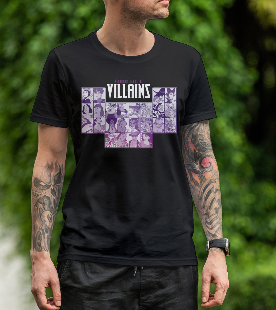 Periodic Table Of Disney Villains T-Shirt