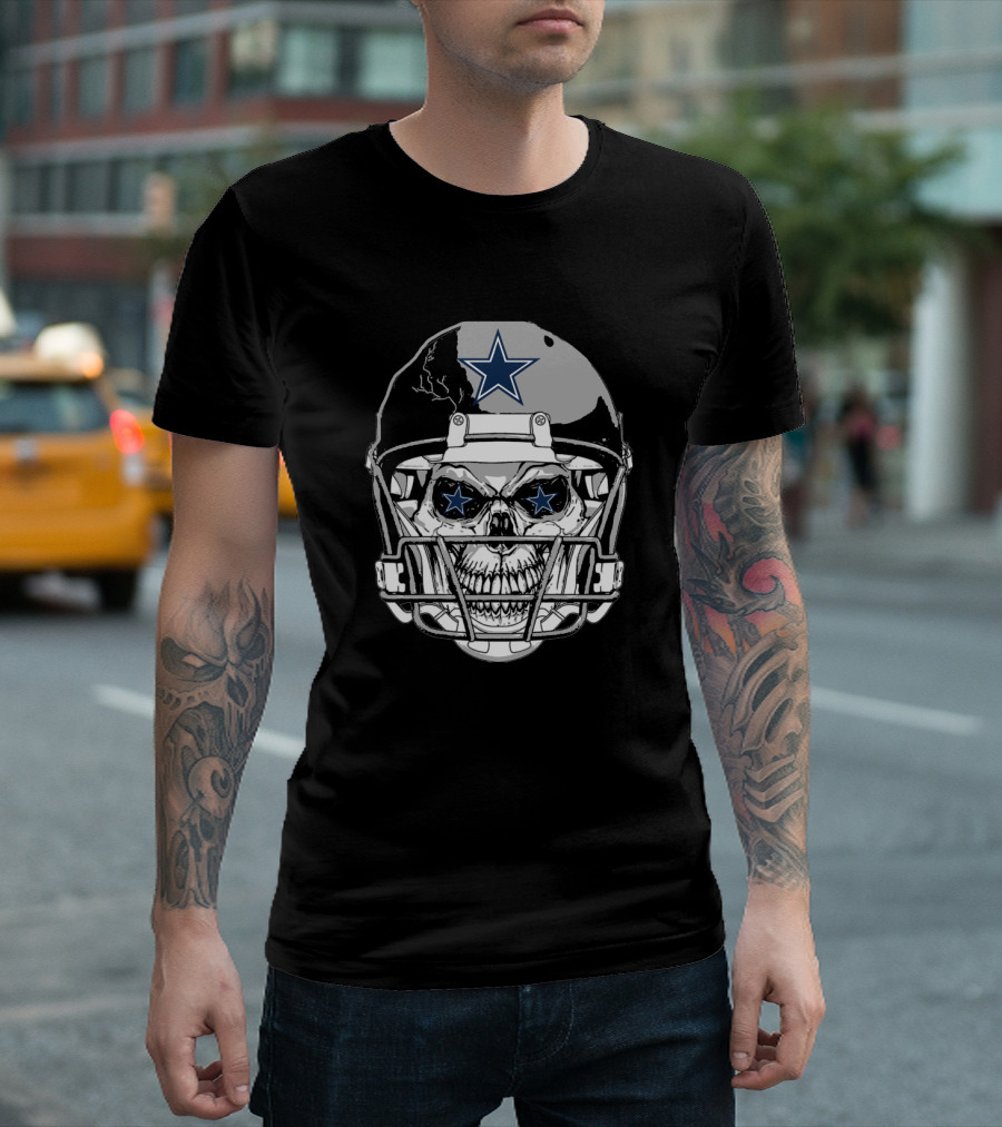 Dallas Cowboys Skull Helmet Star T-Shirt