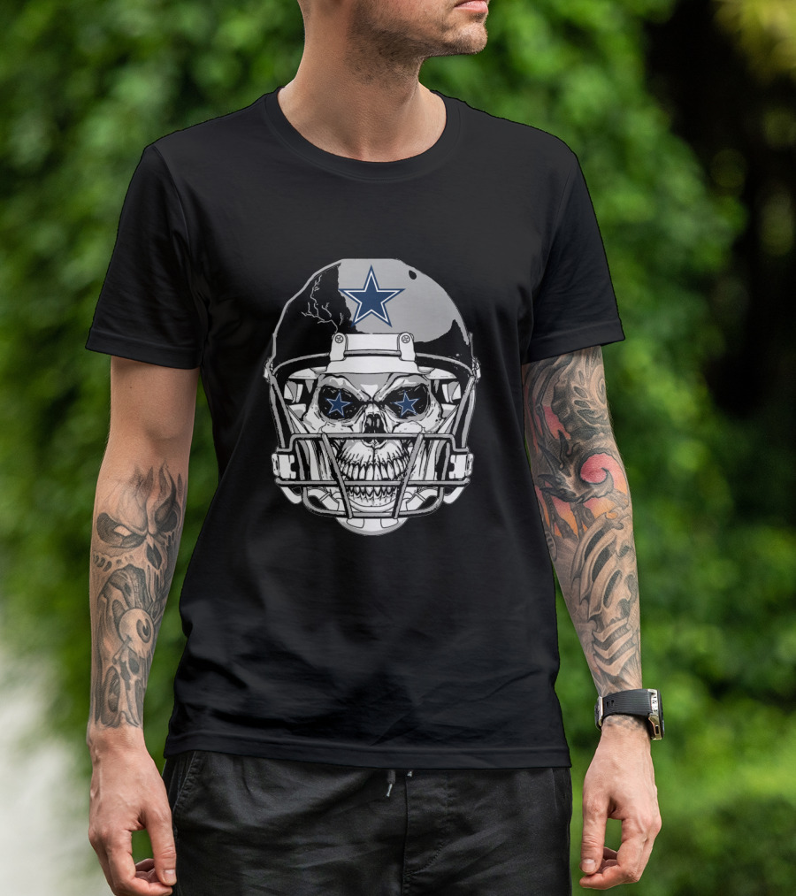Dallas Cowboys Skull Helmet Star T-Shirt
