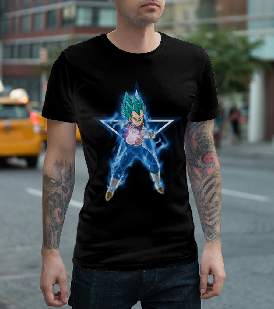 Dallas Cowboys Vegeta Super Saiyan Blue Star Fusion T-Shirt