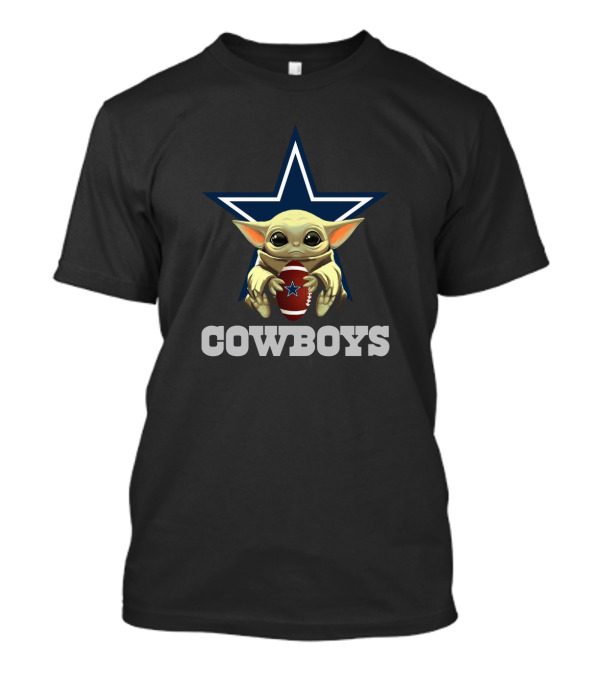 Cowboys Star Football Baby Yoda T-Shirt