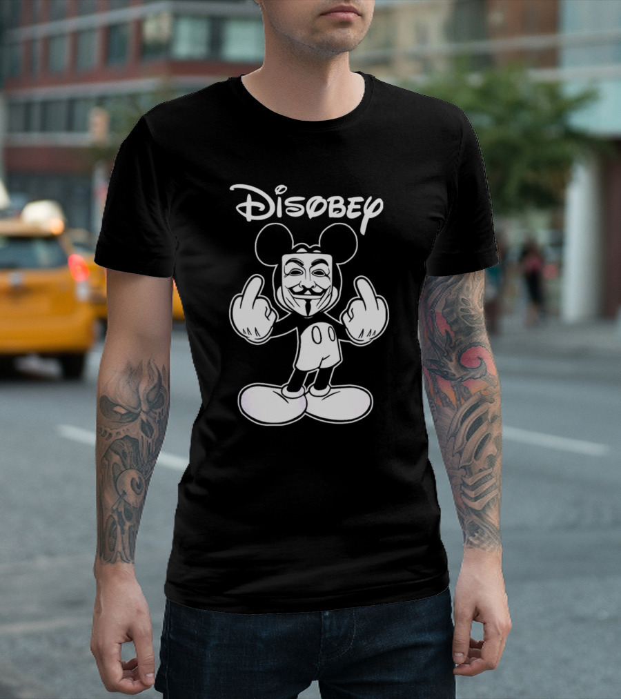 Disney Mickey Disobey Guy Fawkes T-Shirt