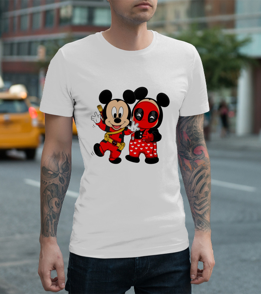 Disney Mickey Mouse And Deadpool Mashup T-Shirt