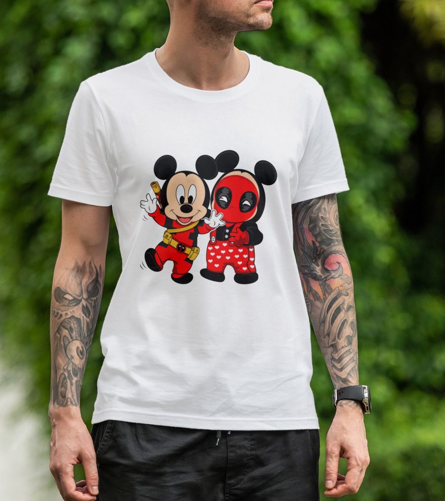 Disney Mickey Mouse And Deadpool Mashup T-Shirt