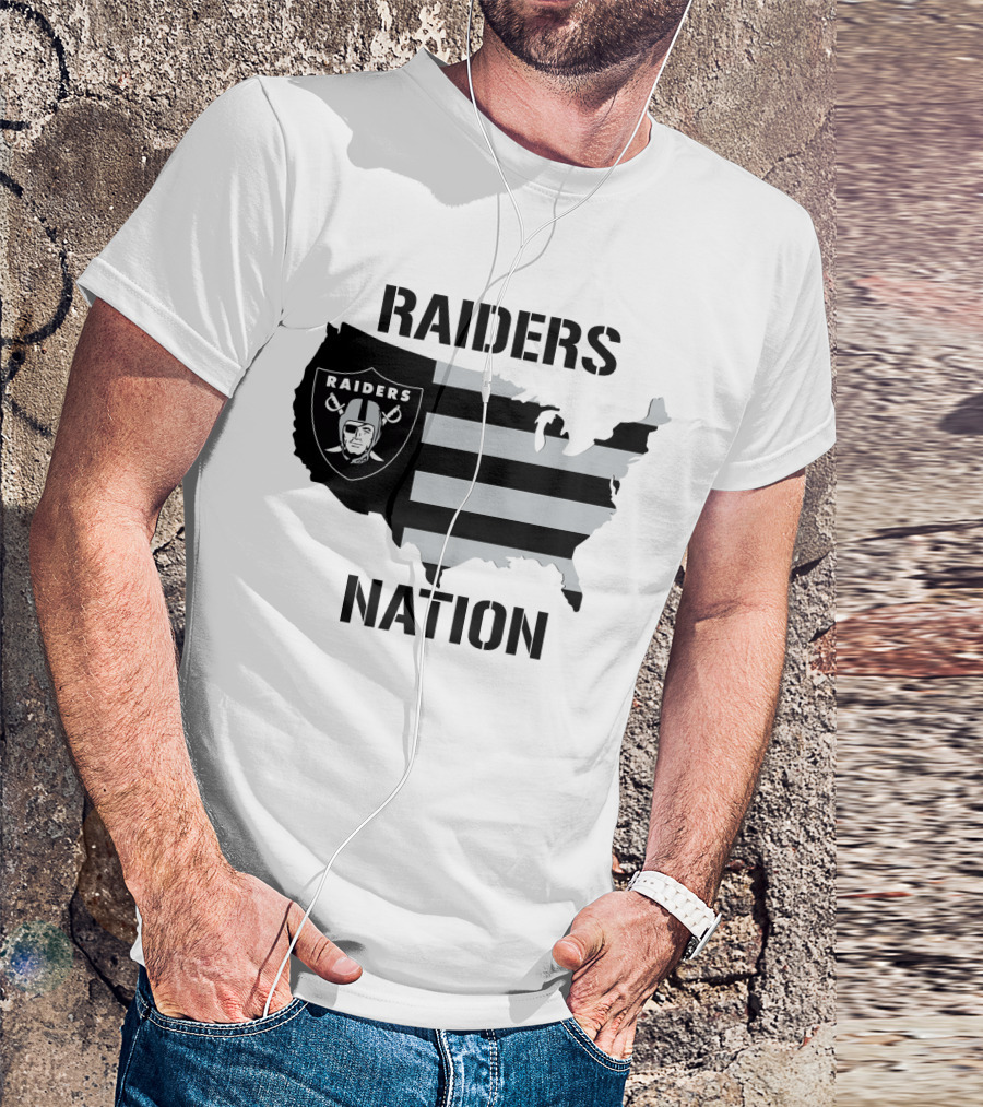 Raiders Nation USA Map T-Shirt