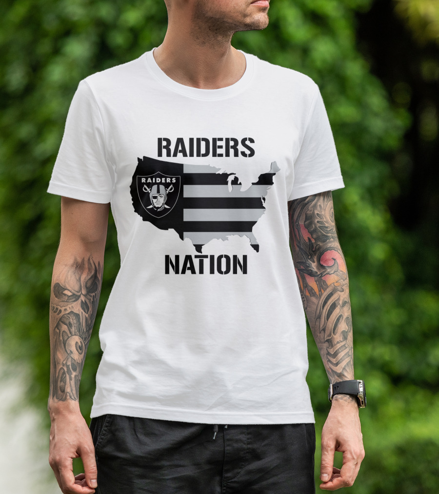 Raiders Nation USA Map T-Shirt