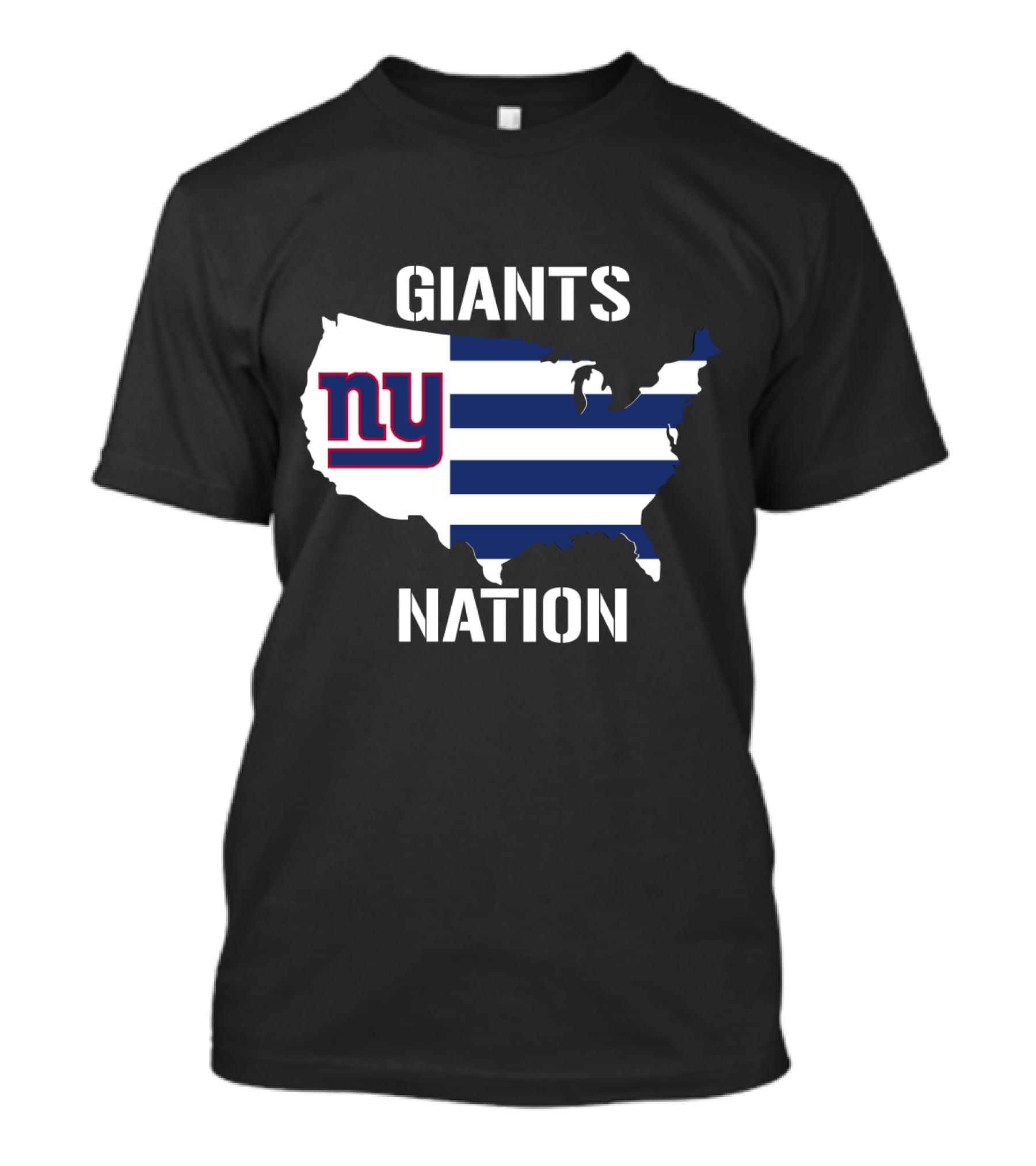 NY Giants Nation USA Map Stripes T-Shirt