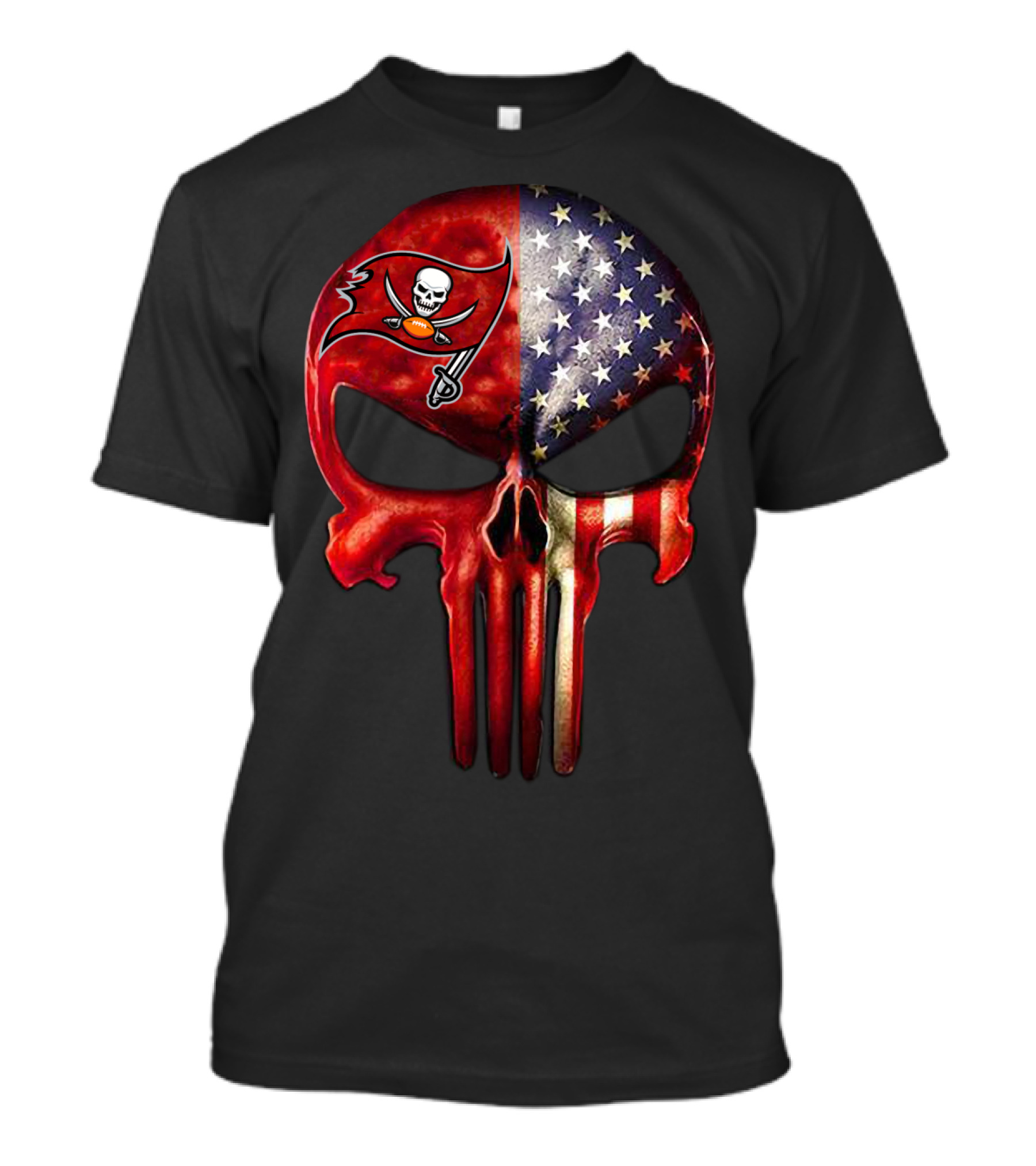 Tampa Bay Buccaneers American Flag Skull For True TAMPA Fan Only T-Shirt