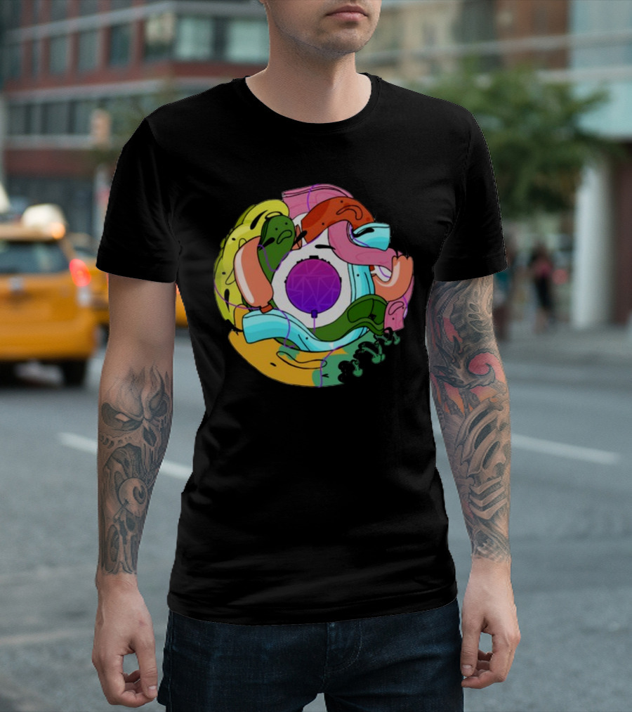 Long Ones Colorful Abstract Circular T-Shirt
