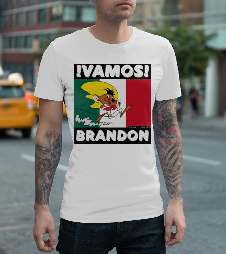 Vamos Brandon Mouse Mexican Flag T-Shirt