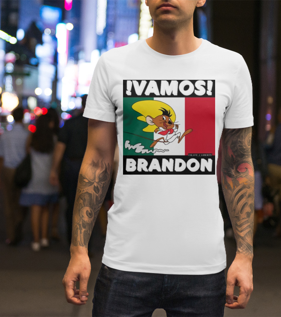 Vamos Brandon Mouse Mexican Flag T-Shirt