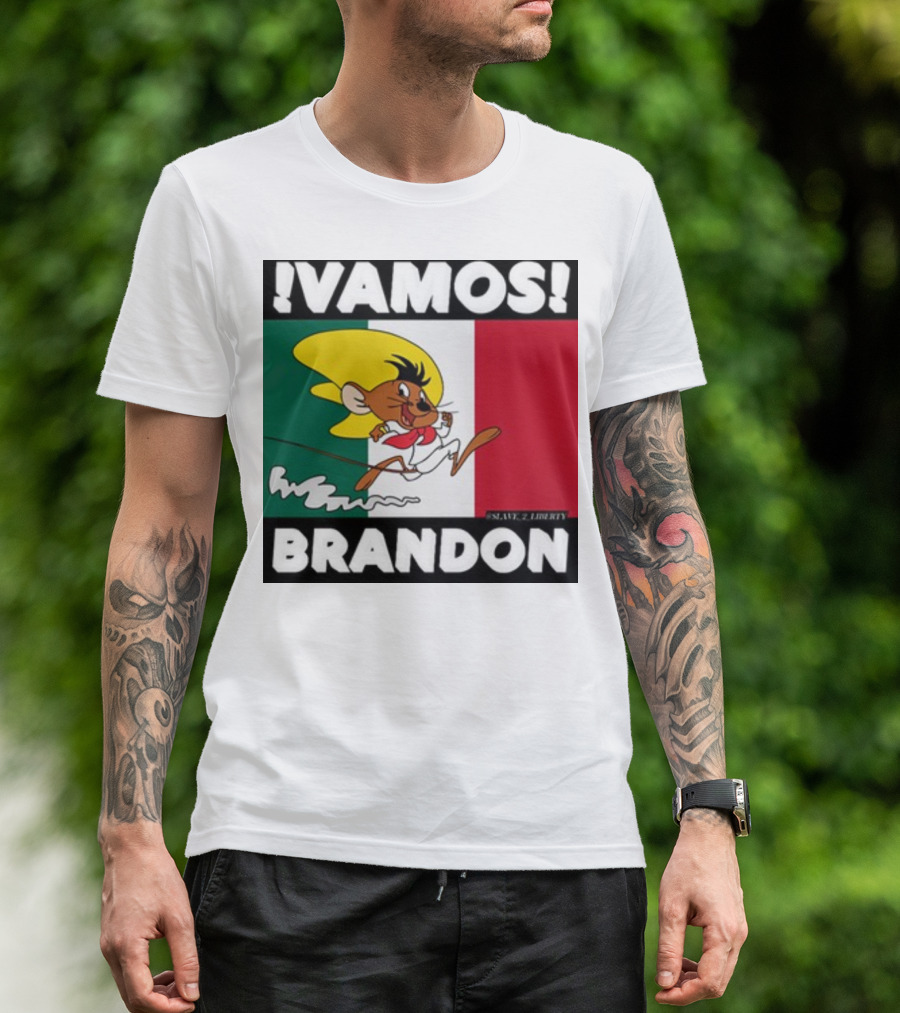 Vamos Brandon Mouse Mexican Flag T-Shirt