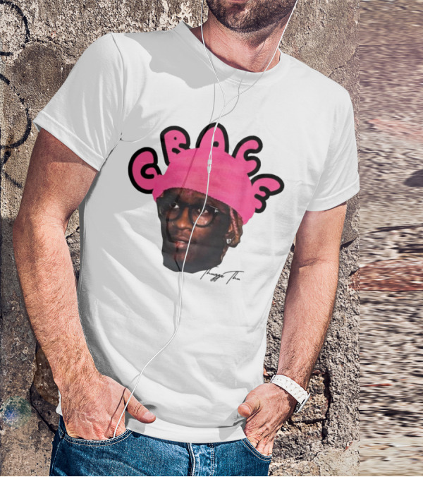 Thuggin Thuggin Grace Pink Beanie Glasses T-Shirt