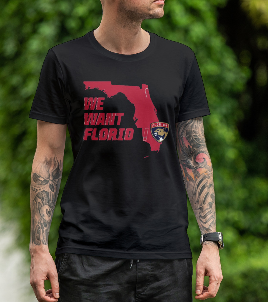 We Want Florida Panthers Map T-Shirt