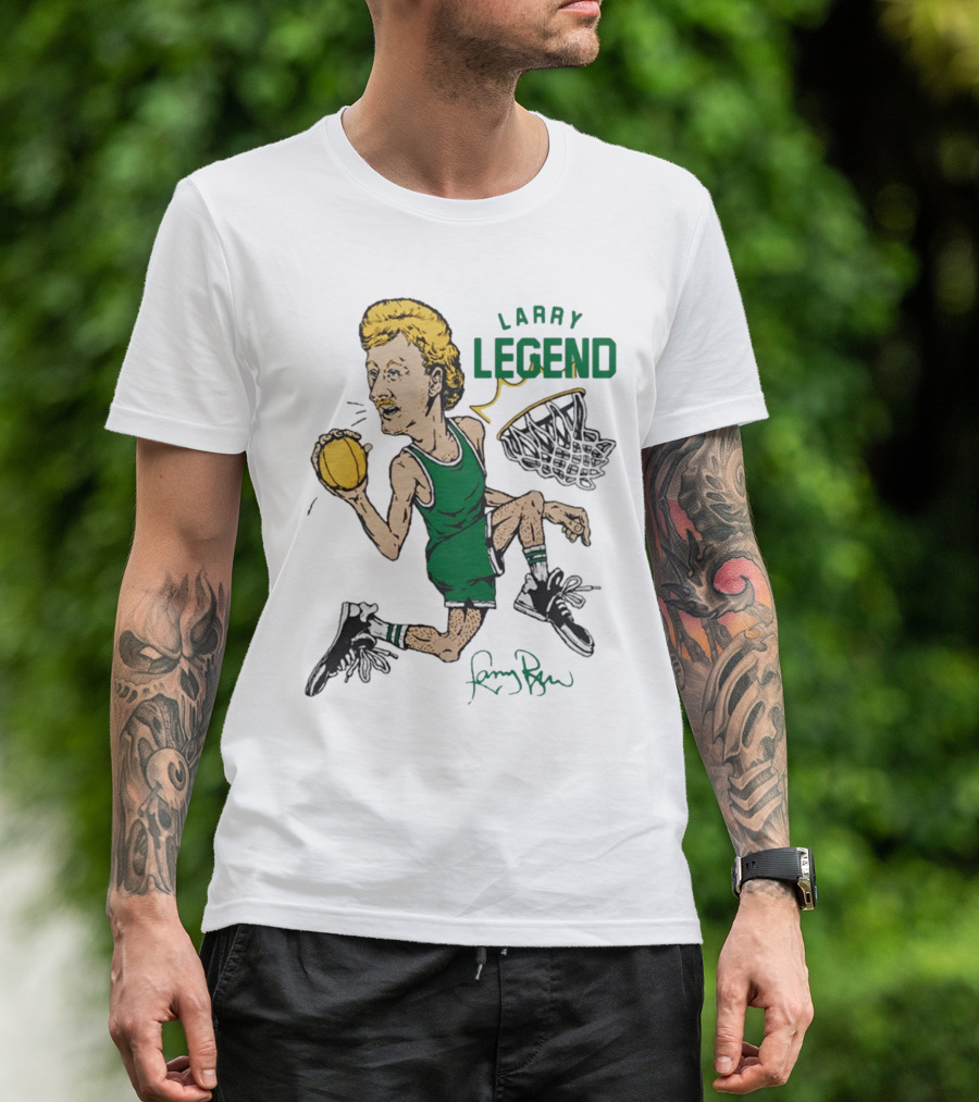 Larry Legend Layup Basketball Icon With Signature T-Shirt