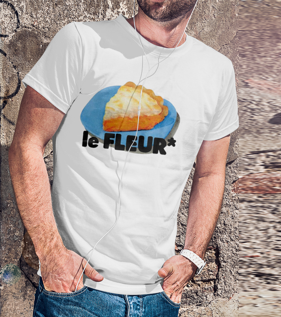 Le Fleur Pie Slice On Blue Plate T-Shirt