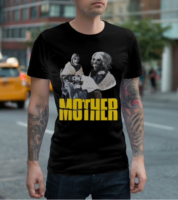 Mother Psycho Skeleton Horror Motif T-Shirt